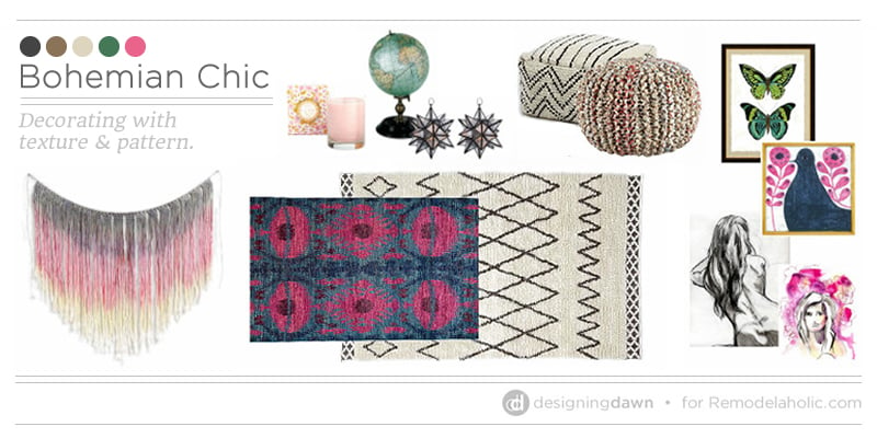 Bohemian Chic – Decorating with Texture & Pattern