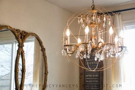 how to make a Restoration Hardware crystal orb chandelier, Vintage Romance Style featured on Remodelaholic