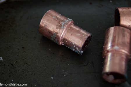 how to oxidize copper pipe to create patina, Lemon Thistle on Remodelaholic