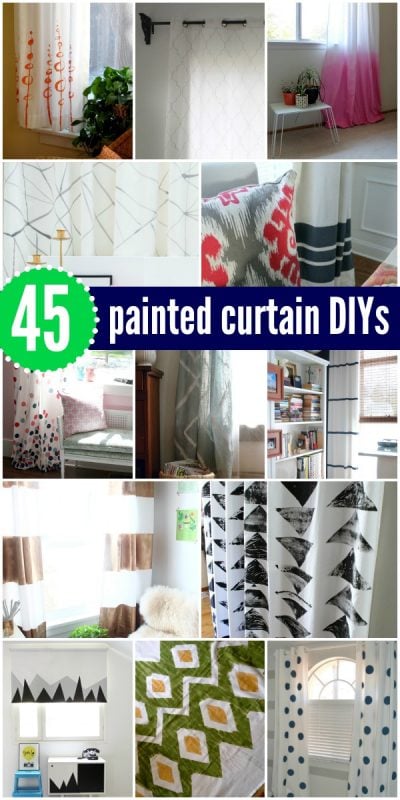 45 DIY Painted Curtains and Tutorials via Remodelaholic.com #AllThingsWindows #paint #curtains #DIY