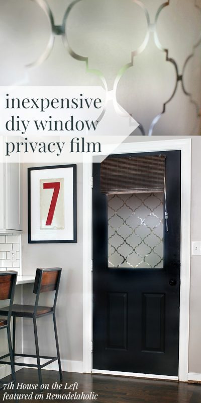 DIY Privacy Window with Contact Paper - free template! 7th House on the Left on @Remodelaholic #AllThingsWindows #privacy