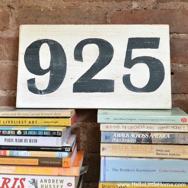 DIY vintage number sign, Hello Little Home