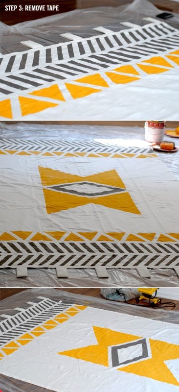 Love Creative - geometric native inspired curtains - via Remodelaholic