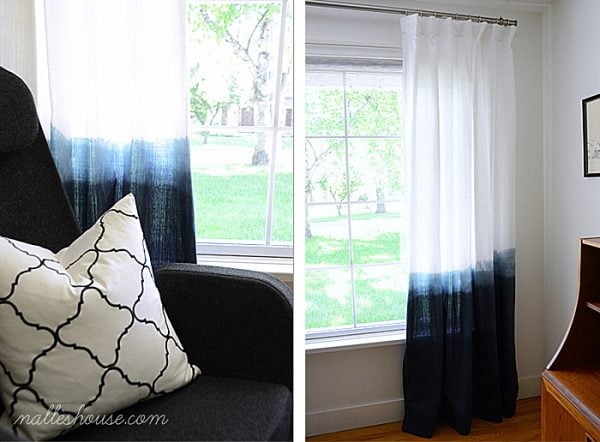Nalle's House on 4men1lady - dip dyed ombre curtains - via Remodelaholic