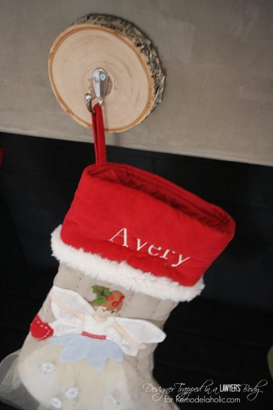 learn how to hang stockings without a mantel, by Designer Trapped in a Lawyer's Body featured on Remodelaholic